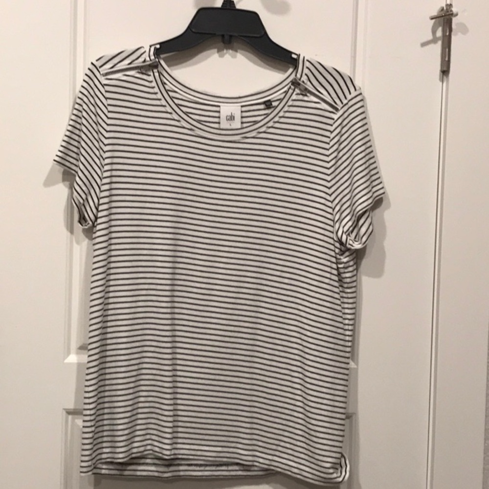 Cabi style 5191  Women's Black and White Striped Top